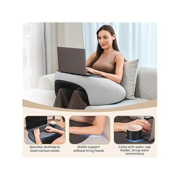 Reading Pillow, Large Lap Desk Pillow for Adult, Memory Foam Gaming Pillow arm